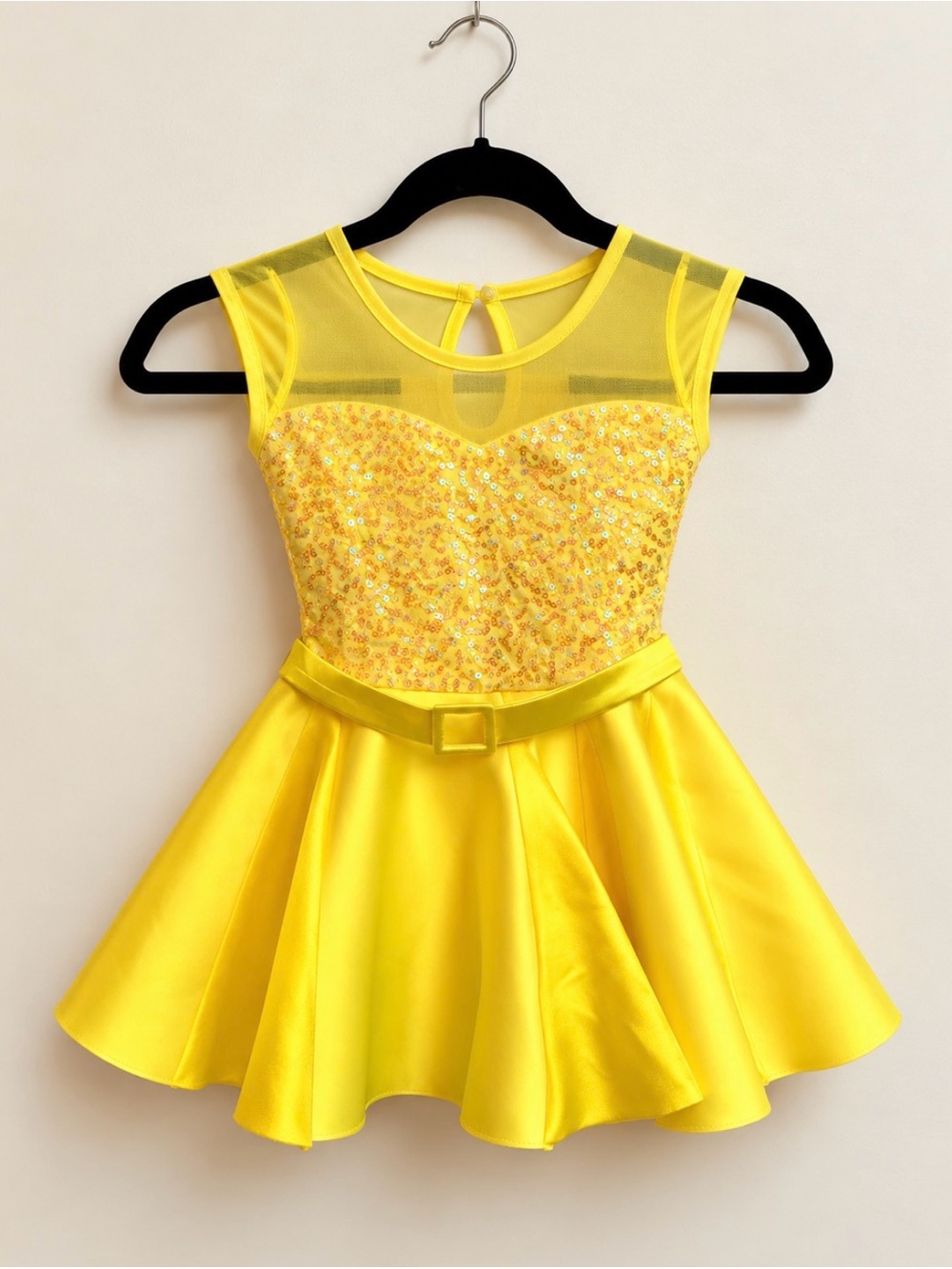 Weissman Yellow Sequin Dance Costume Dress